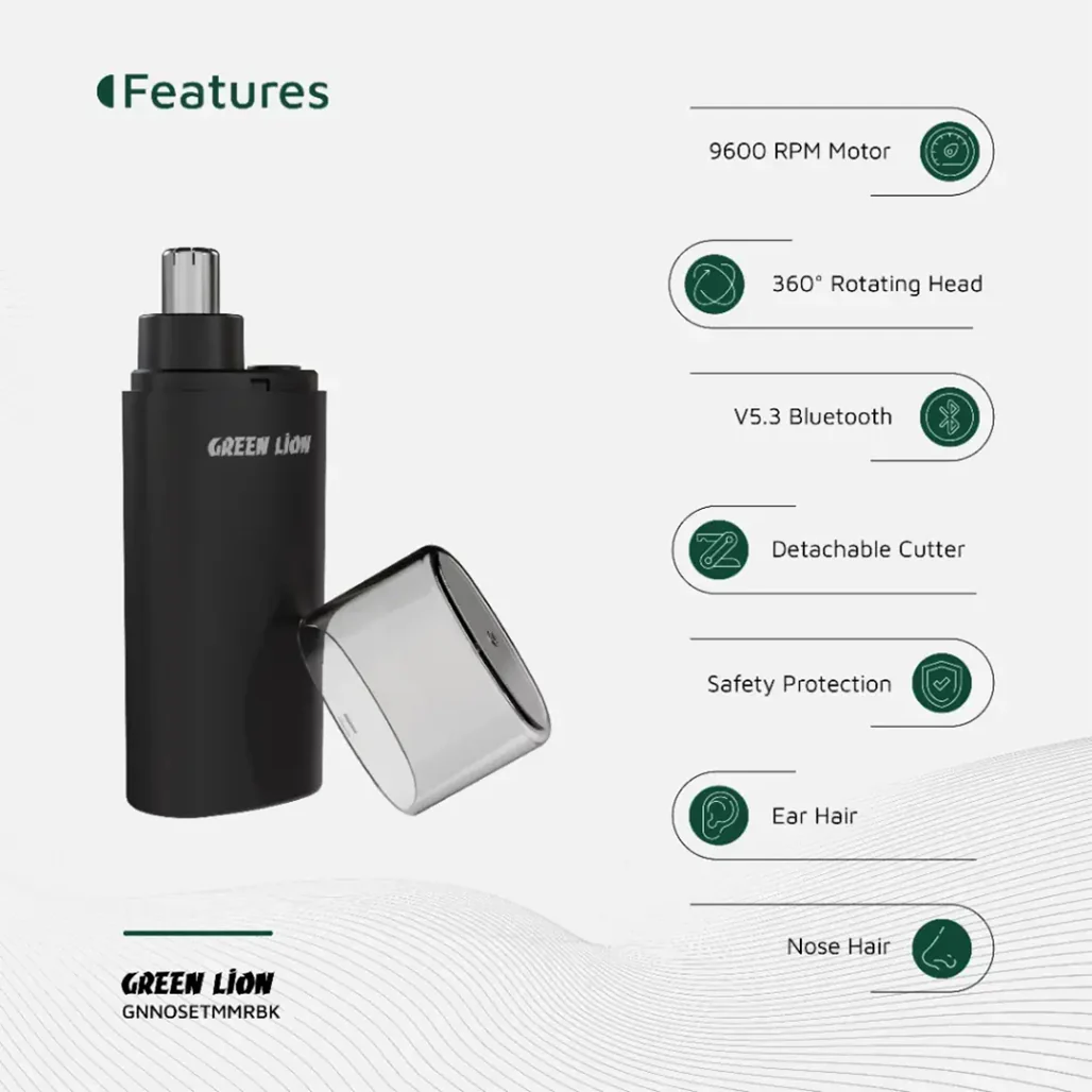 Green Lion Nose Pro Nose and Ear Trimmer – Black - Image 7