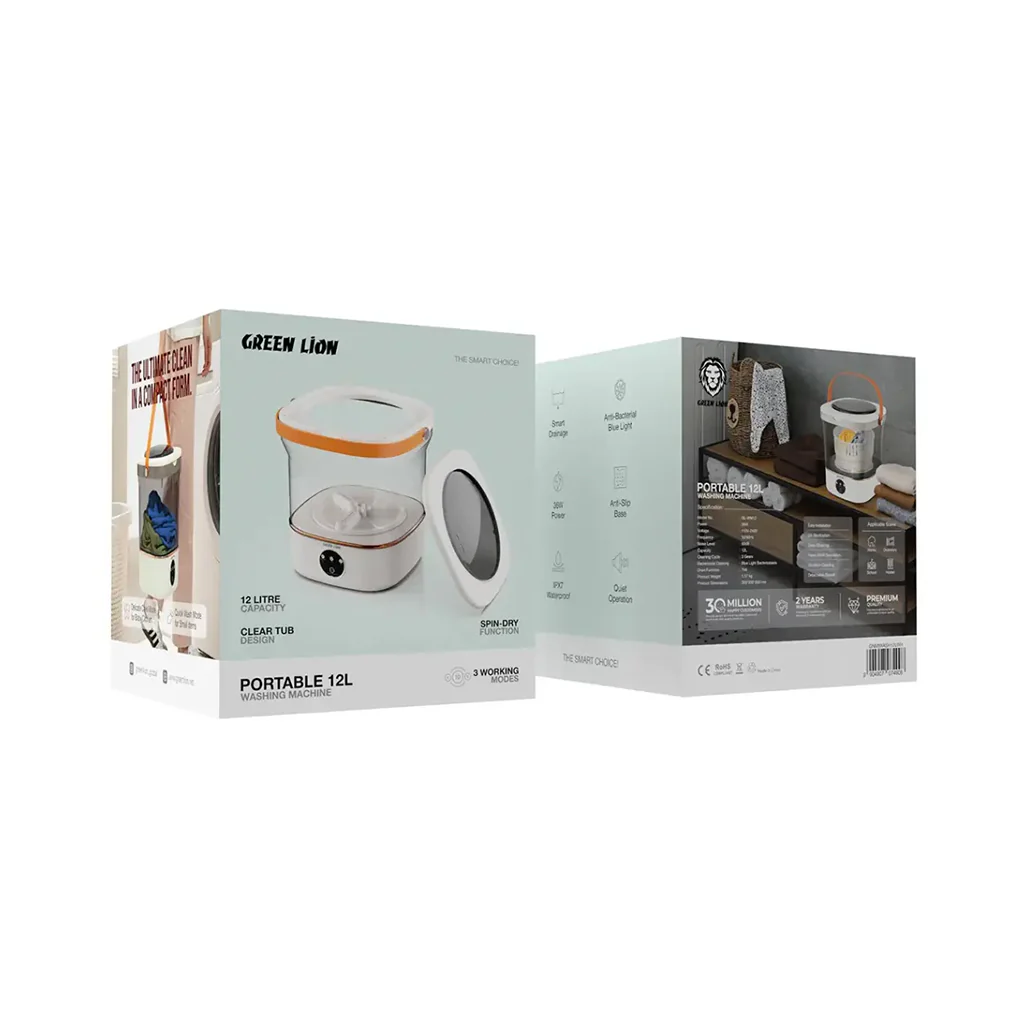 Green Lion Portable 12L Washing Machine - White - Image 3