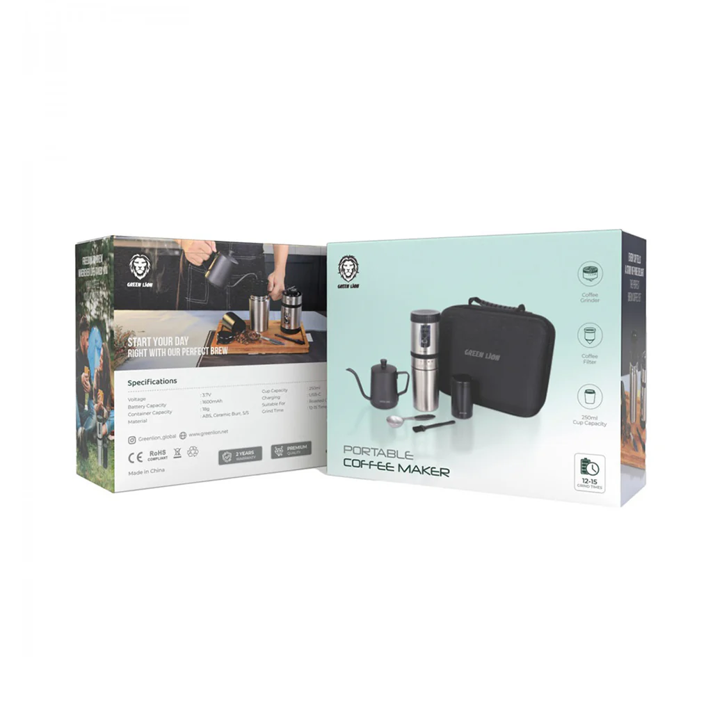 Green Lion Portable Coffee Maker Kettle Stainless Steel - Black - Image 3