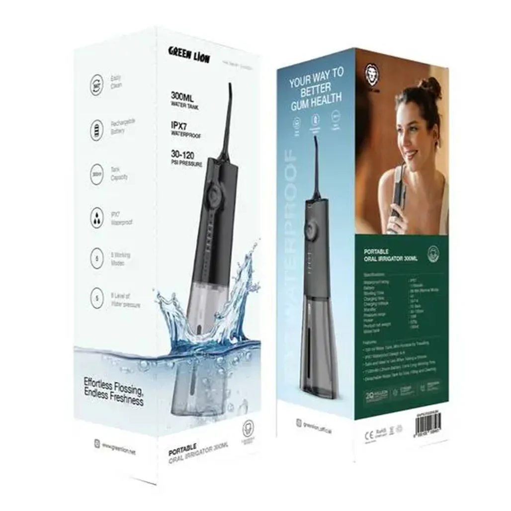 Green Lion Portable Oral Irrigator 300ML – IPX7 Waterproof, 10W Power, 15-Day Standby, Perfect for Travel - Image 4