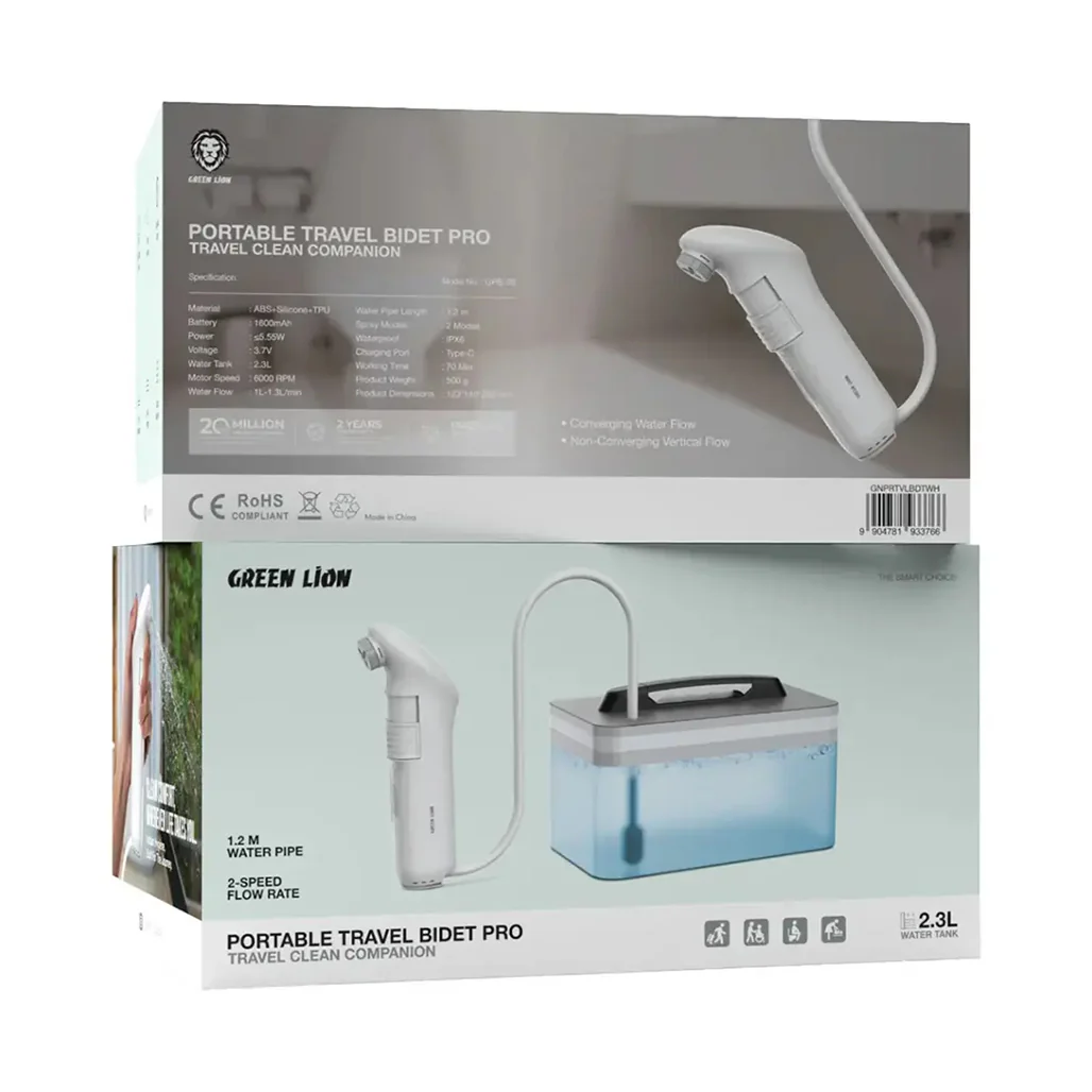 Green Lion Portable Travel Bidet Pro with Tank - White - Image 2