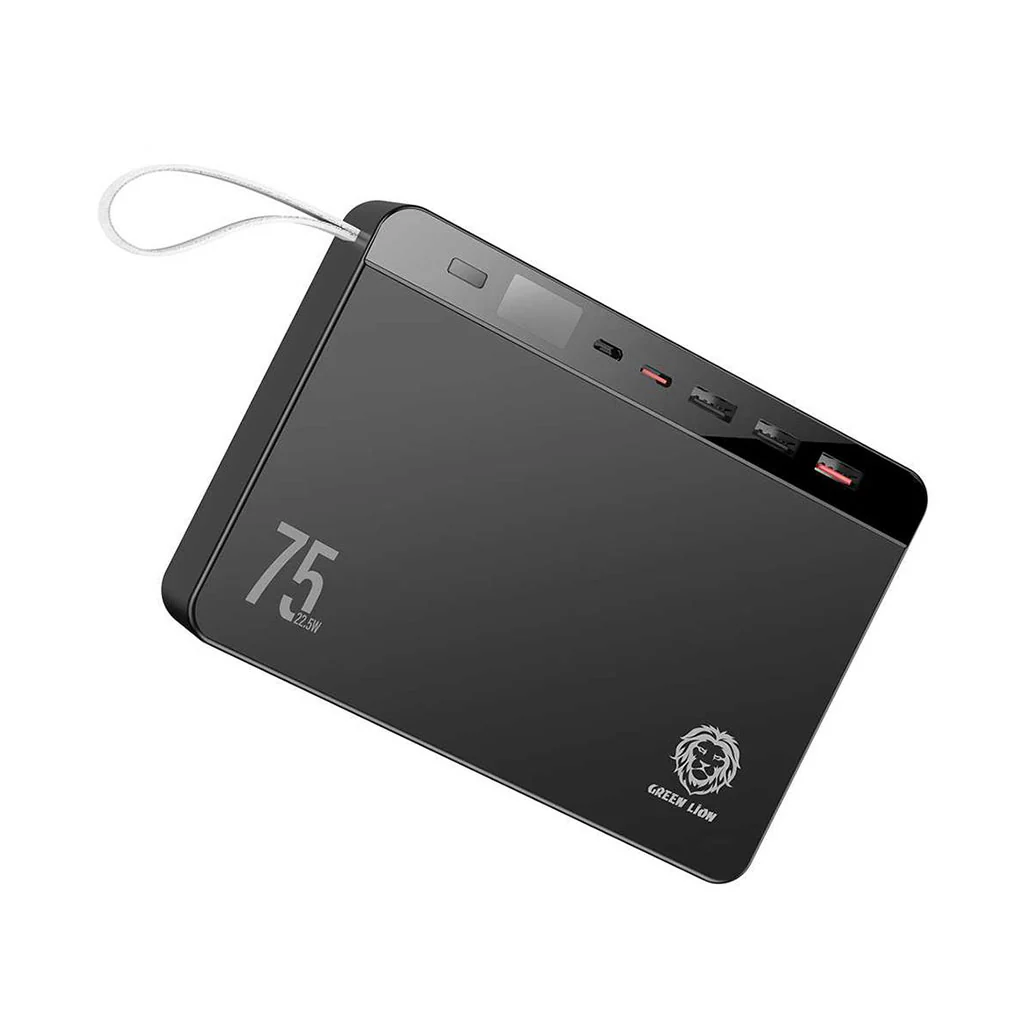 Green Lion Power Volt Mega Capacity Power Bank 75000mAh PD 20W QC3.0 22.5W - Black - Image 2