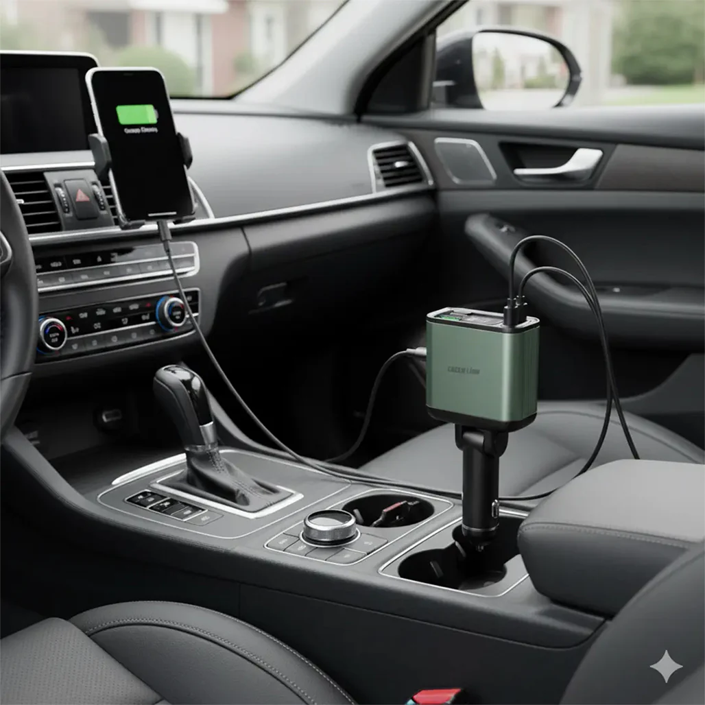 Green Lion Retractable 90W Car Charger - Image 3