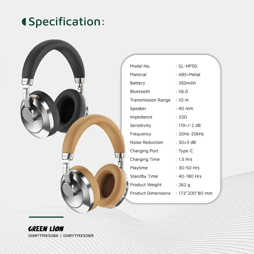 Green Lion Rhythm X50 ANC Wireless Headphone - Image 10