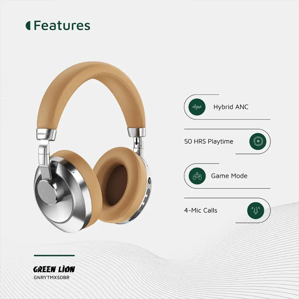 Green Lion Rhythm X50 ANC Wireless Headphone - Image 4