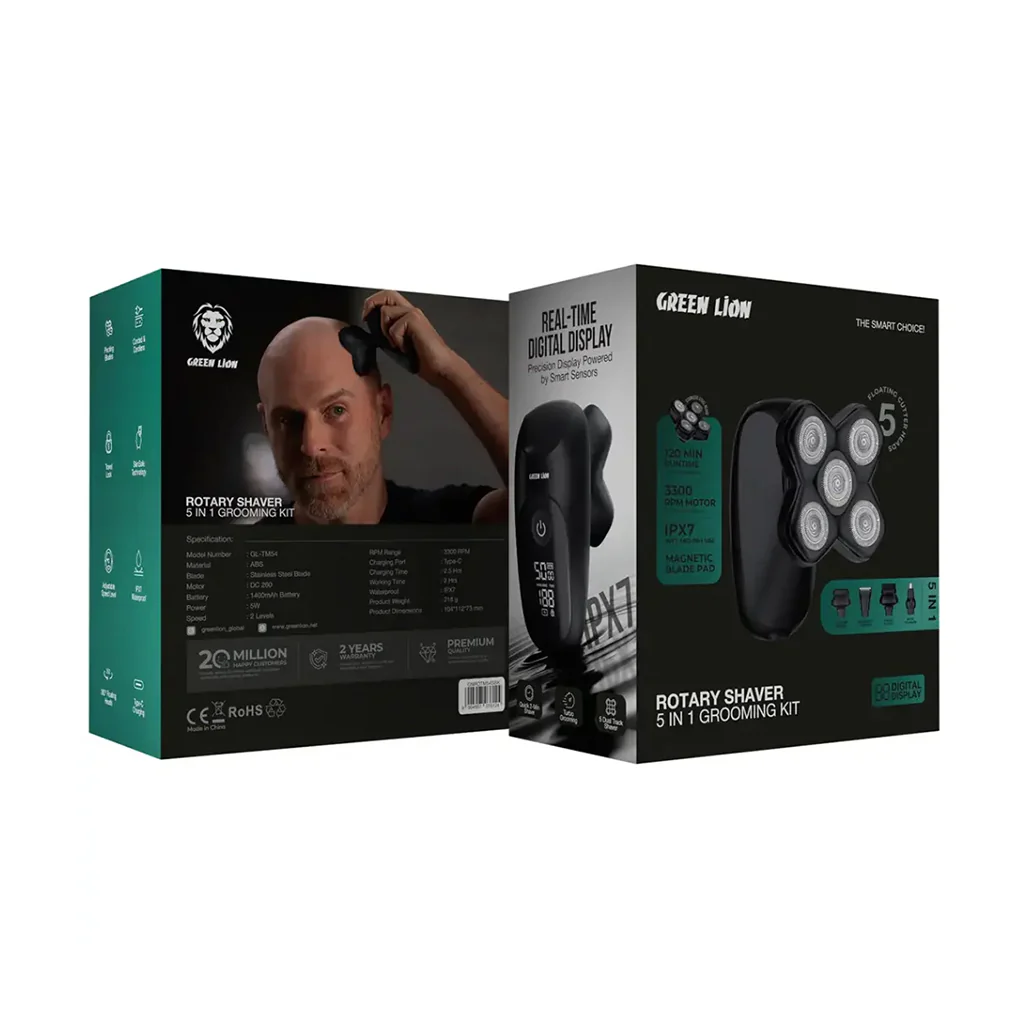 Green Lion Rotary Shaver 5-In-1 Grooming Kit - Black - Image 6
