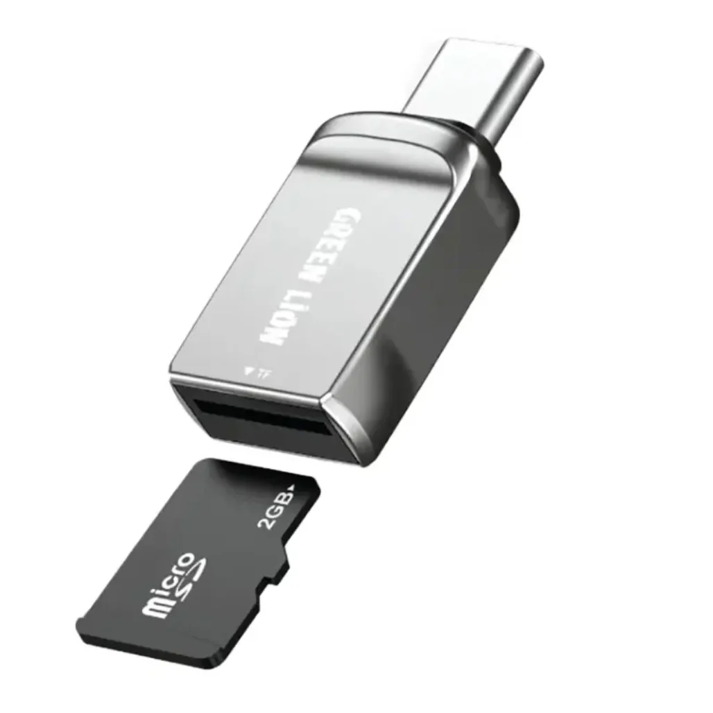 Green Lion SD Card Reader USB-C to Micro SD - Silver