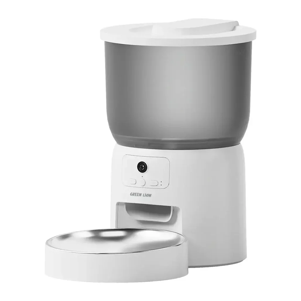 Green Lion Smart Pet Feeder with Stainless Steel Bowl - white - Image 2