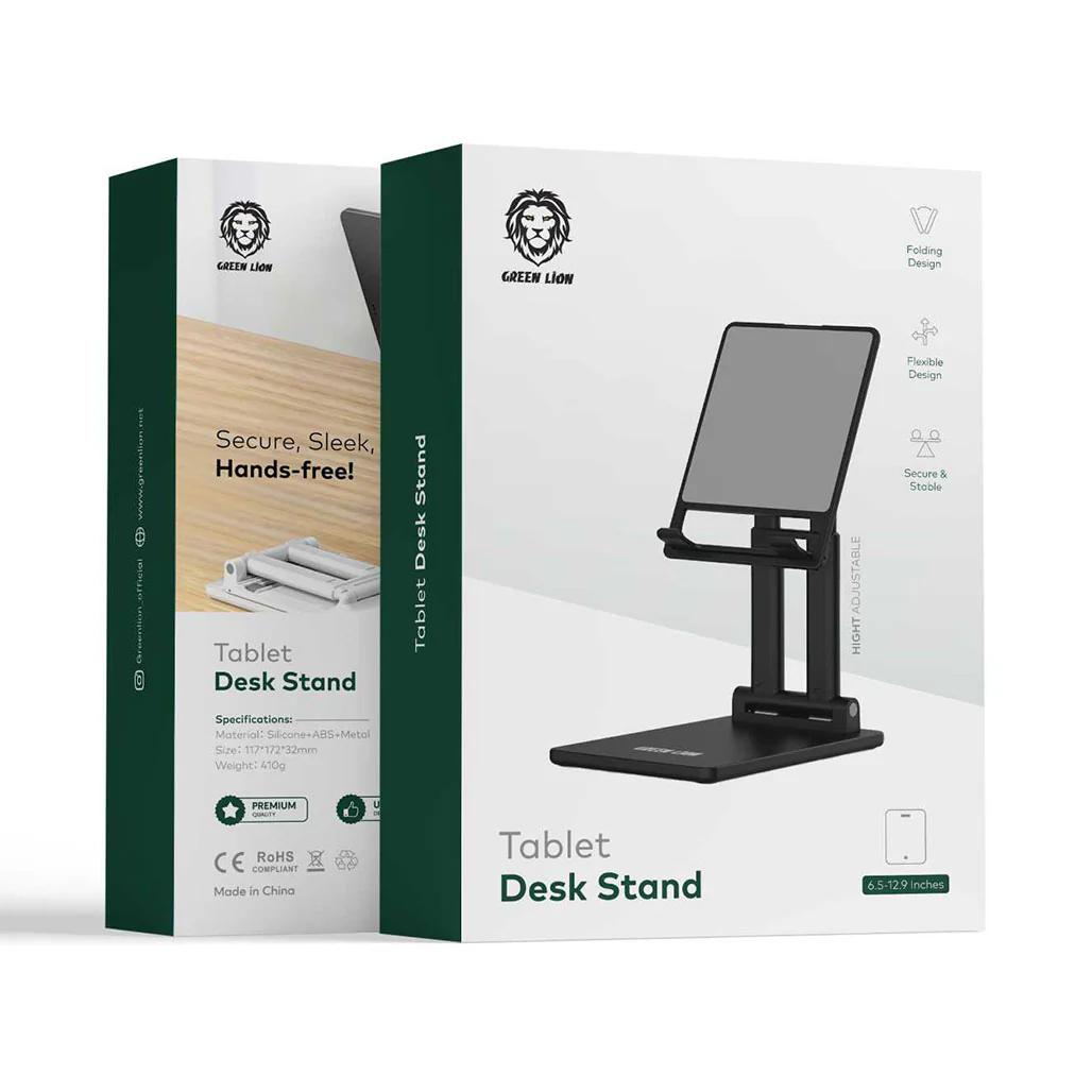 Green Lion Tablet Desk Stand - Black - GNTABDESTNDBK - Image 2