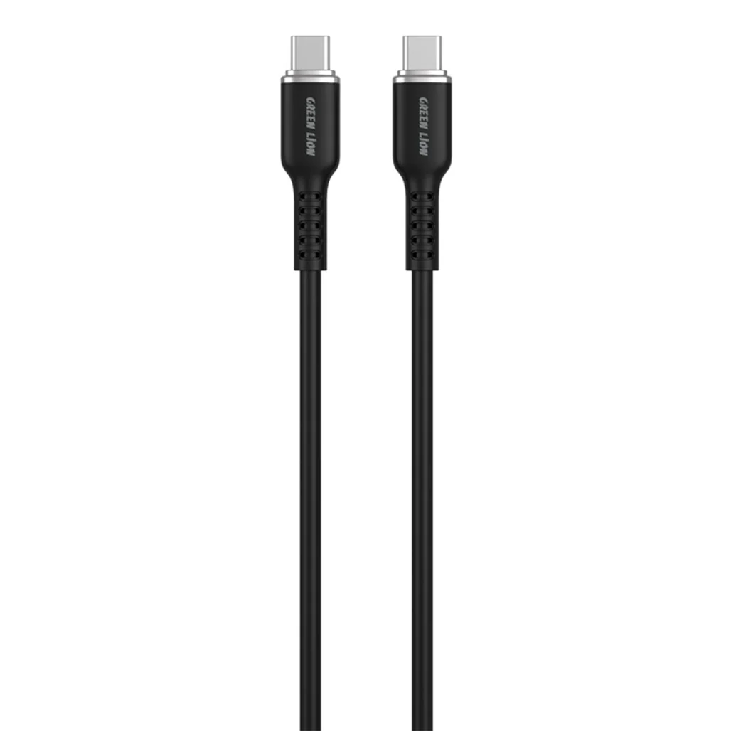 Green Lion USB-C to USB-C Silicone Cable - Fast Charging & Data Transfer - 1m Length