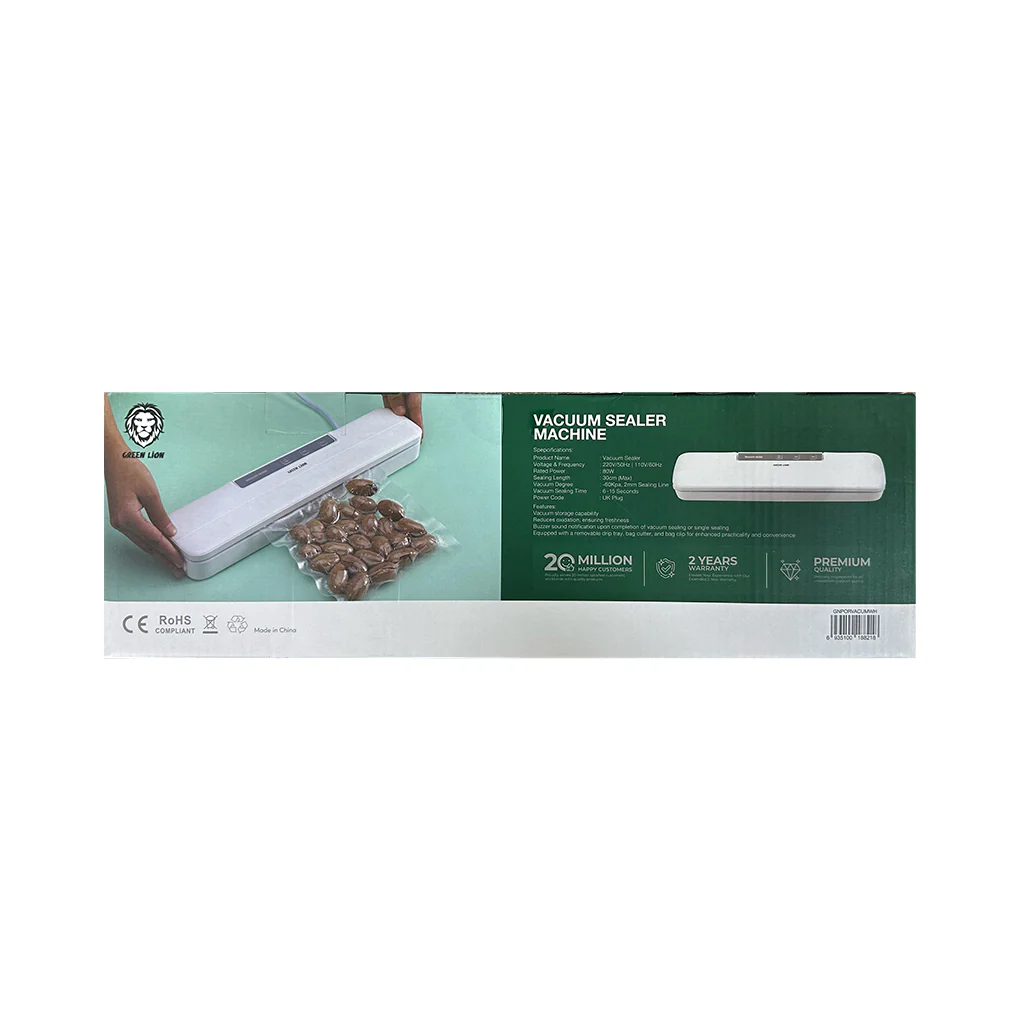 Green Lion Vacuum Sealer Machine - Compact White Food Preservation System - Image 5