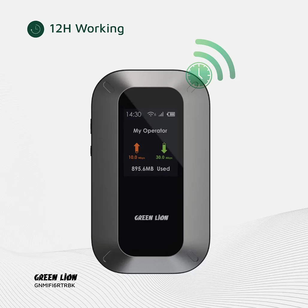 Green Lion WiFi 6 Portable MiFi Router – 4G LTE/3G Nano SIM, USB-C, 3000mAh Battery - Image 6