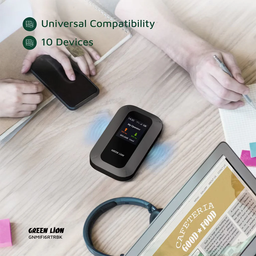 Green Lion WiFi 6 Portable MiFi Router – 4G LTE/3G Nano SIM, USB-C, 3000mAh Battery - Image 8