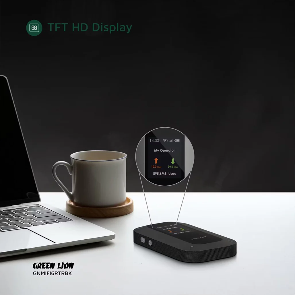 Green Lion WiFi 6 Portable MiFi Router – 4G LTE/3G Nano SIM, USB-C, 3000mAh Battery - Image 9