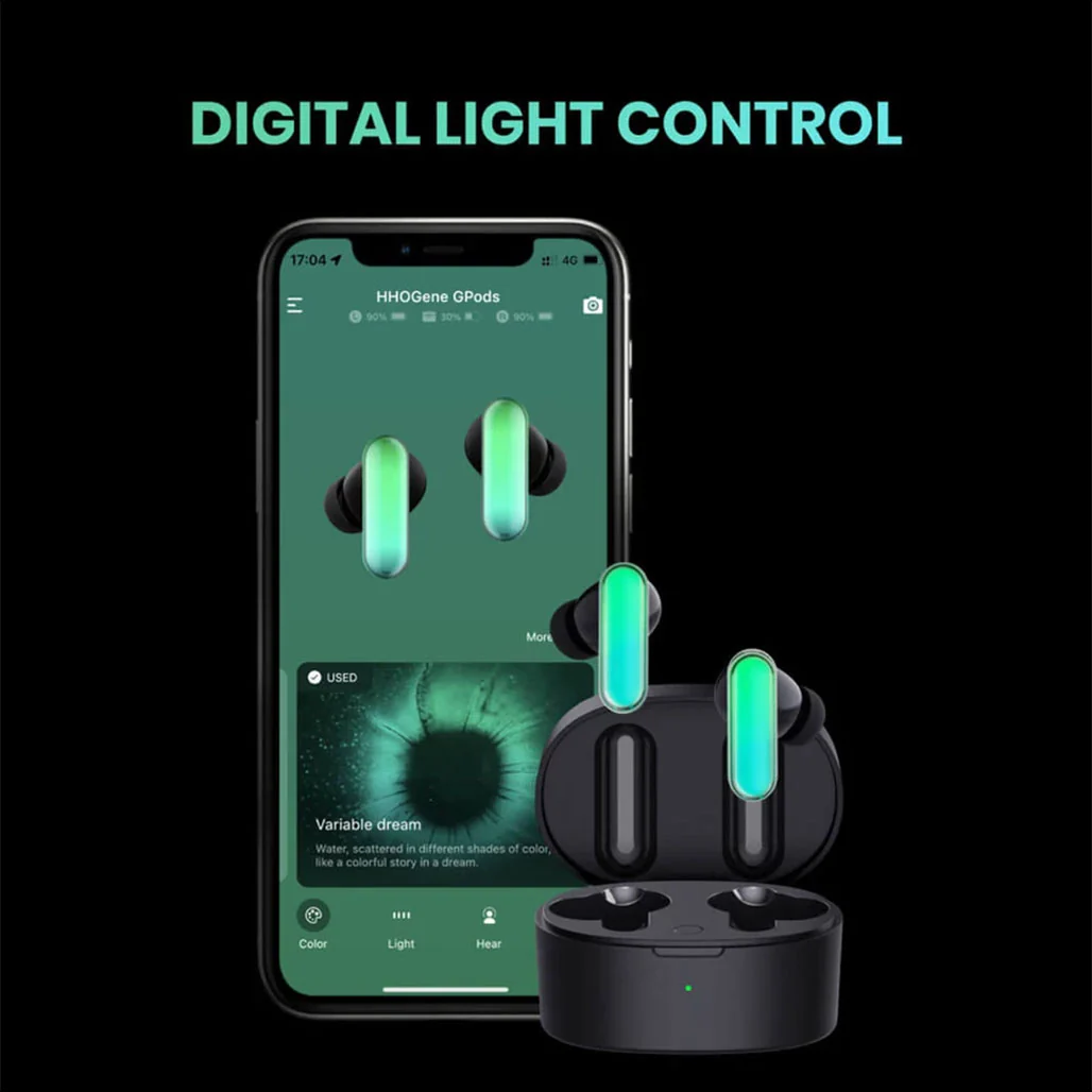 HHOGene GPods - NC Wireless Earbuds with Light Control - Image 3
