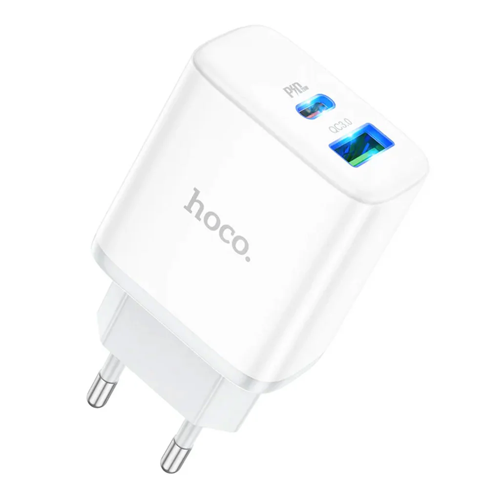 Hoco C105A Stage Dual Port Charger - 20W PD & QC3.0 Fast Charging - Image 2