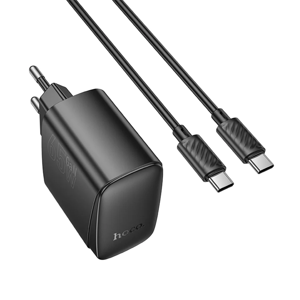 HOCO CS63A Bright PD65W Charger (1A1C) - USB-C, USB-A, EU Plug, 65W Output, Includes 1m Cable - Image 2