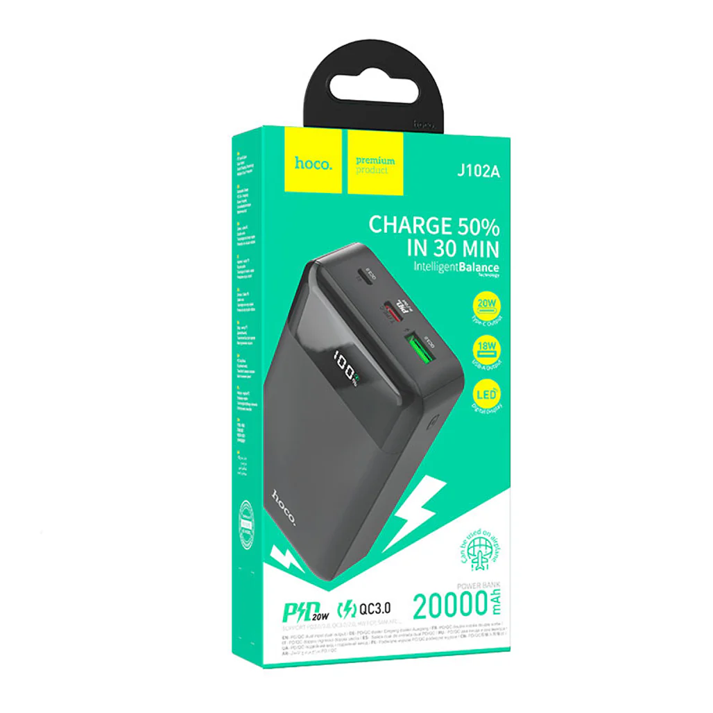 Hoco J102A 20000mAh Power Bank With PD20W + QC3.0 - Image 4