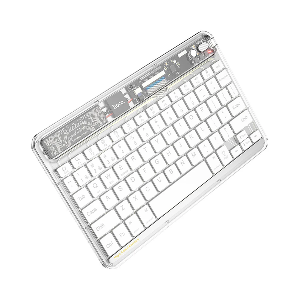 Hoco S55 Transparent Discovery Edition Wireless Keyboard - Space White - Image 2