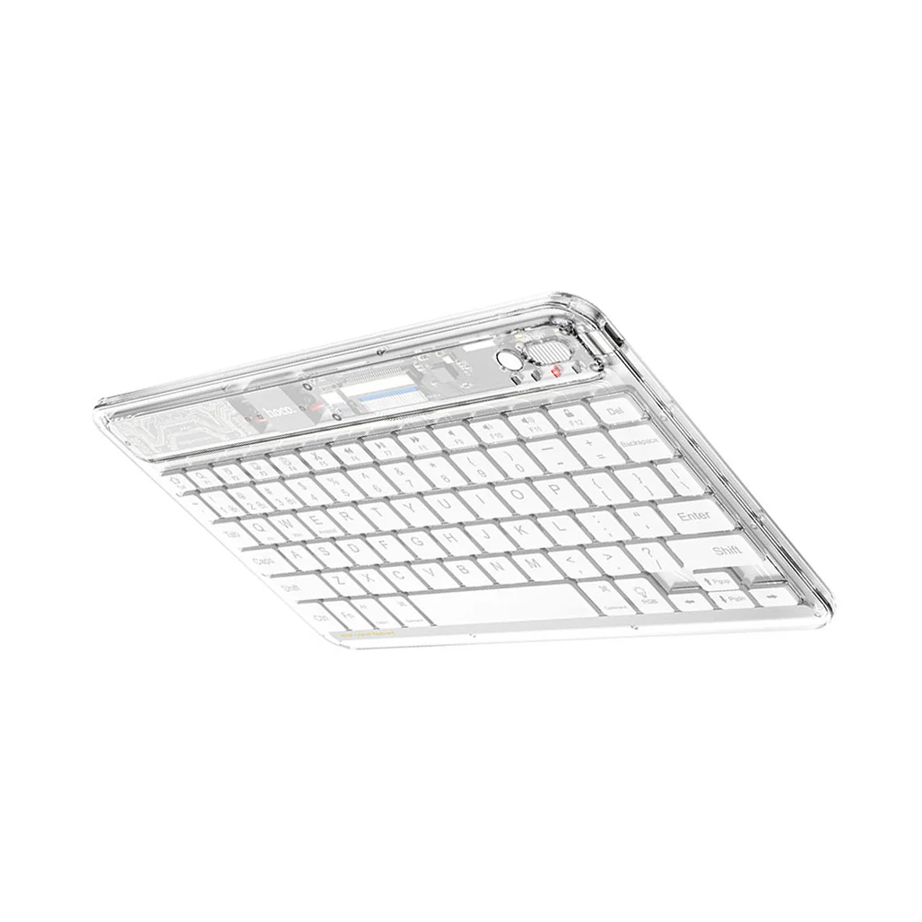 Hoco S55 Transparent Discovery Edition Wireless Keyboard - Space White - Image 3