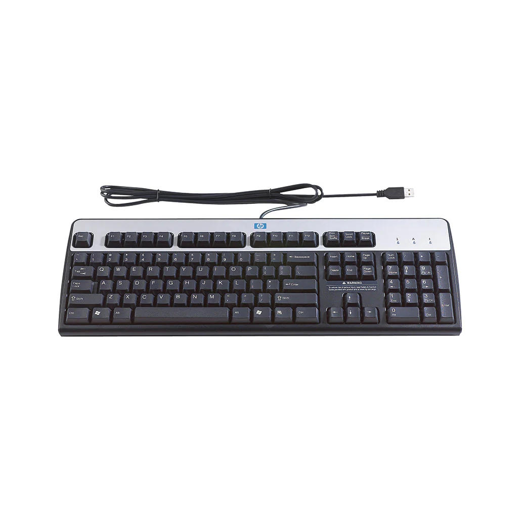HP USB Standard Wired Keyboard - Full-Size, Spill-Resistant with 1.8m Cable