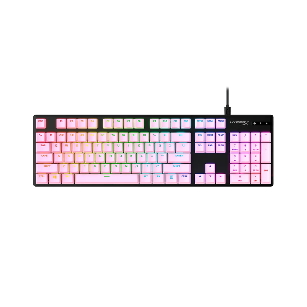 HyperX Full Key Set PBT Keycaps - Pink | Durable with Shine-Through Design - Image 3