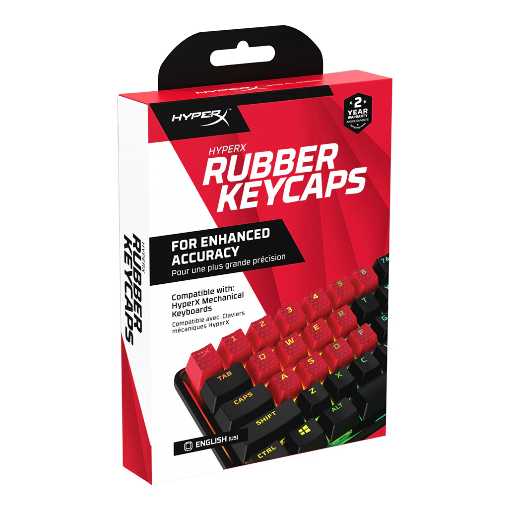 HyperX Rubber Keycaps - Gaming Accessory Kit - Red