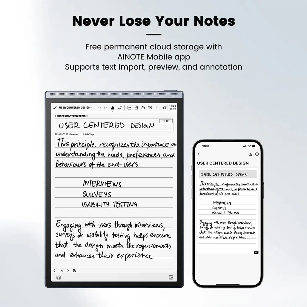 iFlytek AINOTE Air 2 Smart Digital Notebook – Real-Time Voice-to-Text Transcription, 14-Language Support, 8.2" E-Ink Display - Image 7
