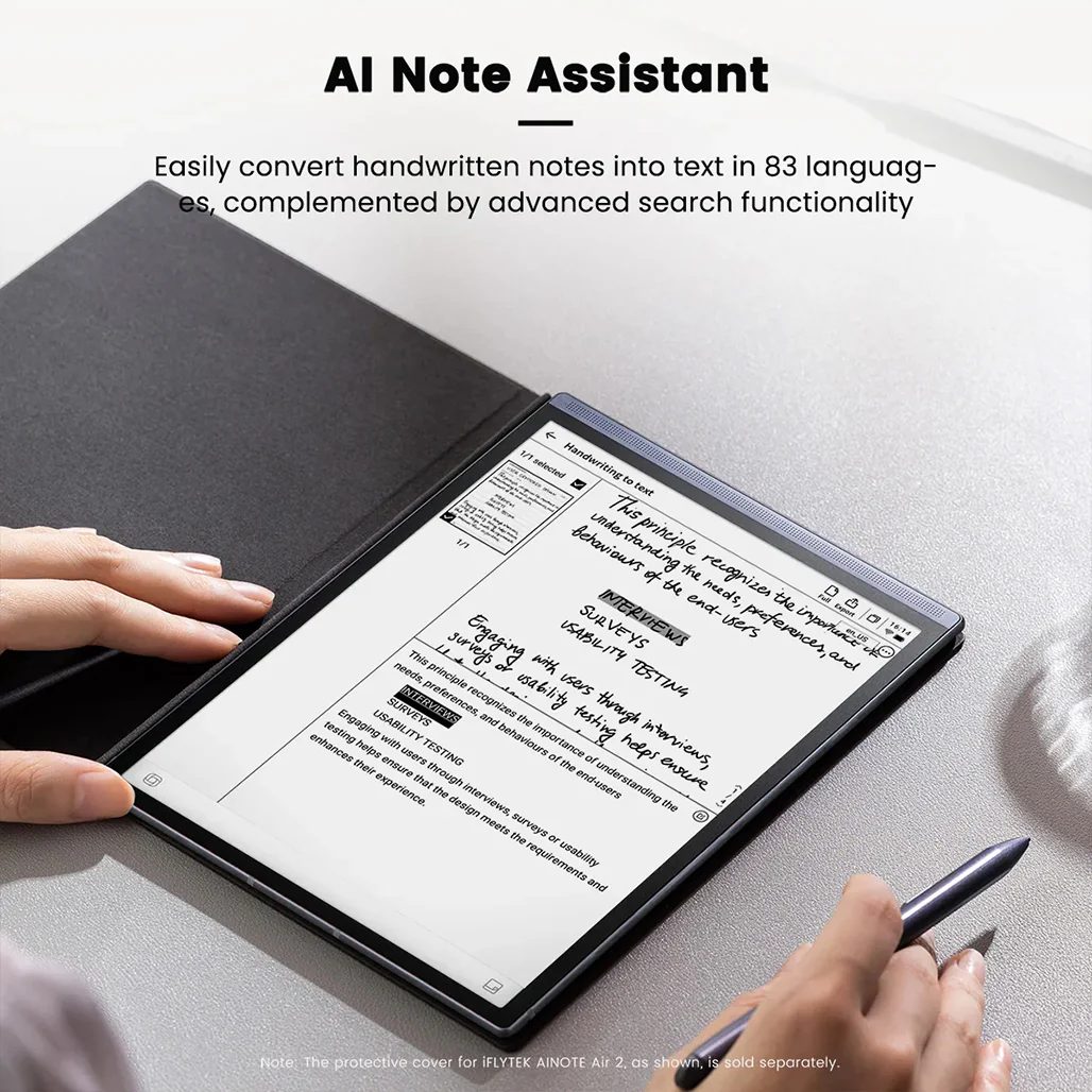 iFlytek AINOTE Air 2 Smart Digital Notebook – Real-Time Voice-to-Text Transcription, 14-Language Support, 8.2" E-Ink Display - Image 9