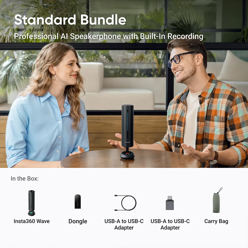 Insta360 Wave - Professional Speakerphone with AI Recording Suite - Image 13