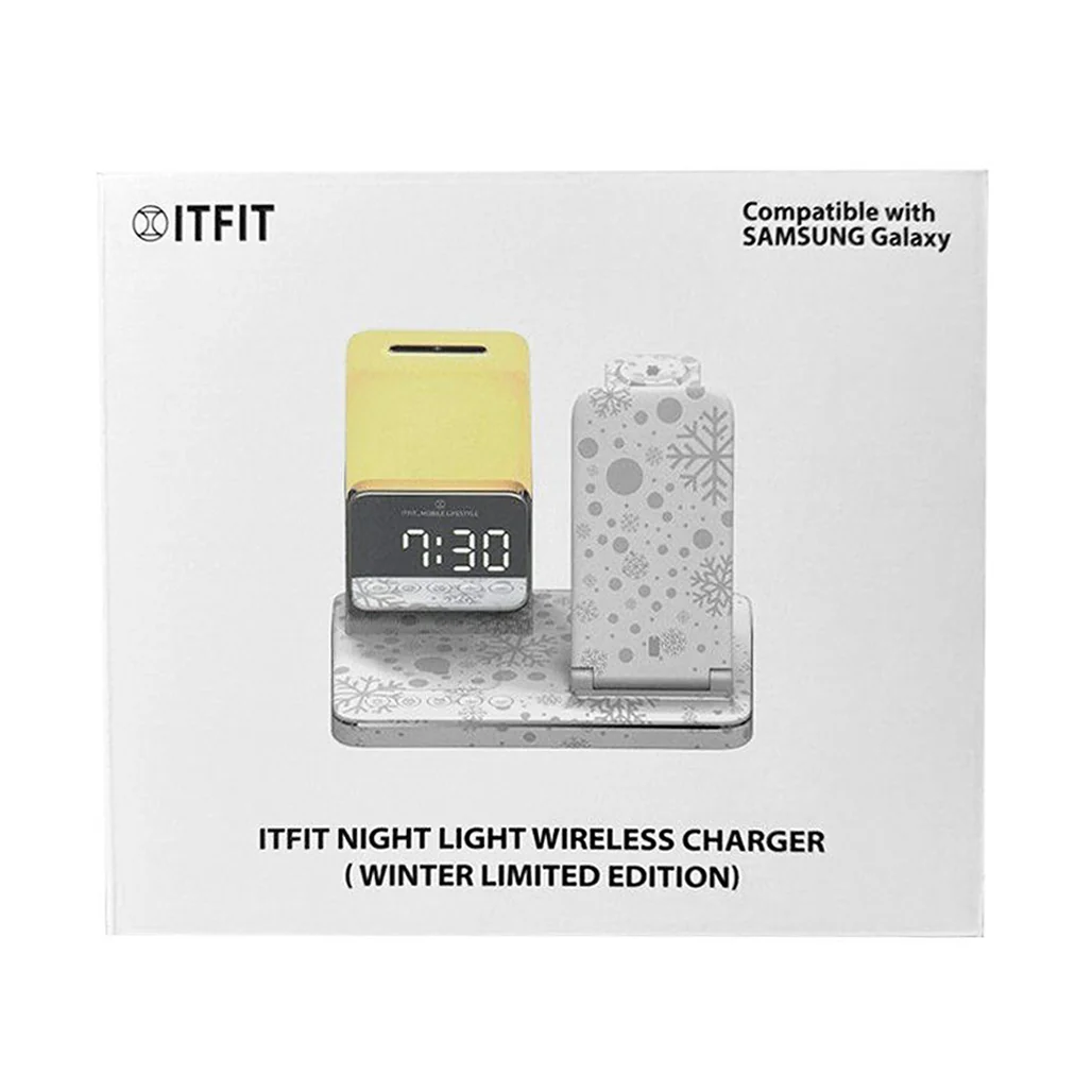 ITFIT 3 IN 1 Night-Light Wireless Charger with Alarm Clock & 30W USB-C Travel Adapter – Winter Limited Edition - Image 3