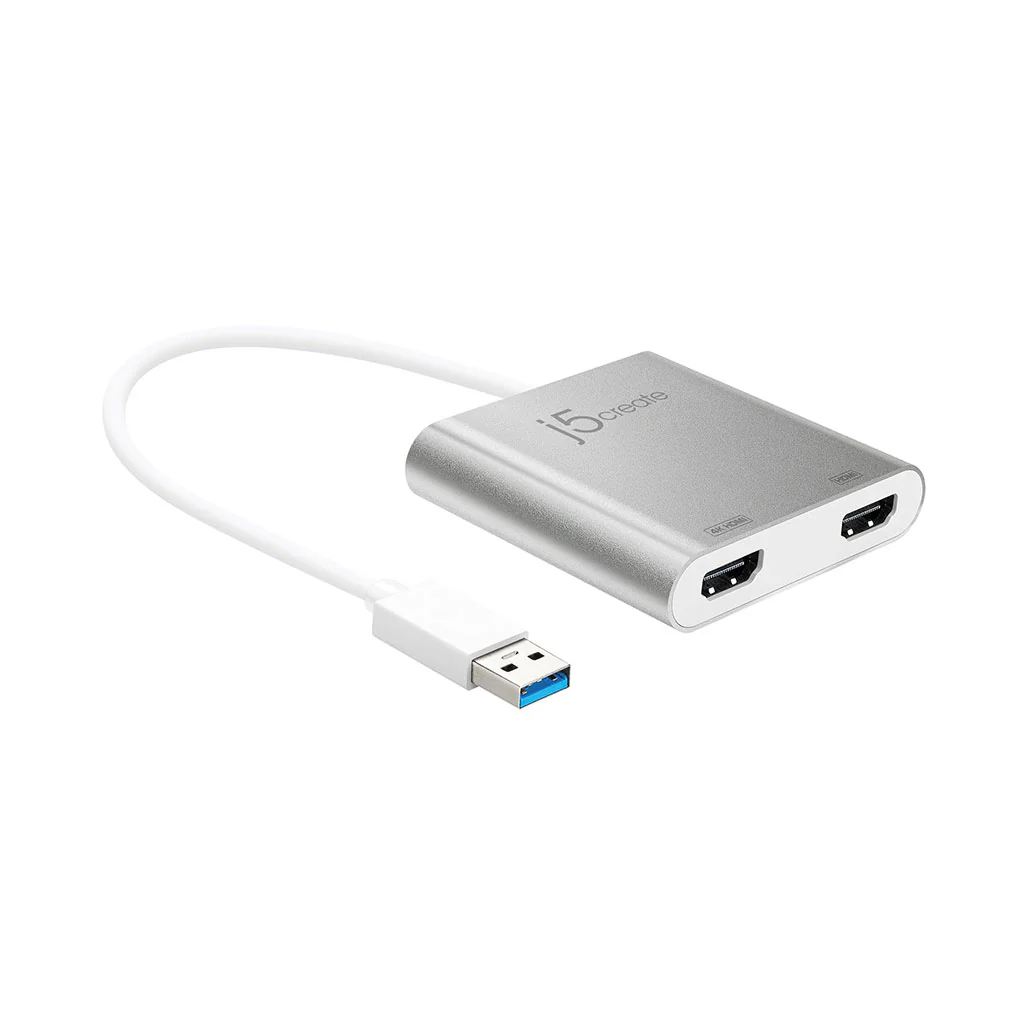 J5Create USB 3.0 to Dual HDMI™ Multi-Monitor Adapter JUA365 - 4K & 2K Display Support, External Video Card - Image 2
