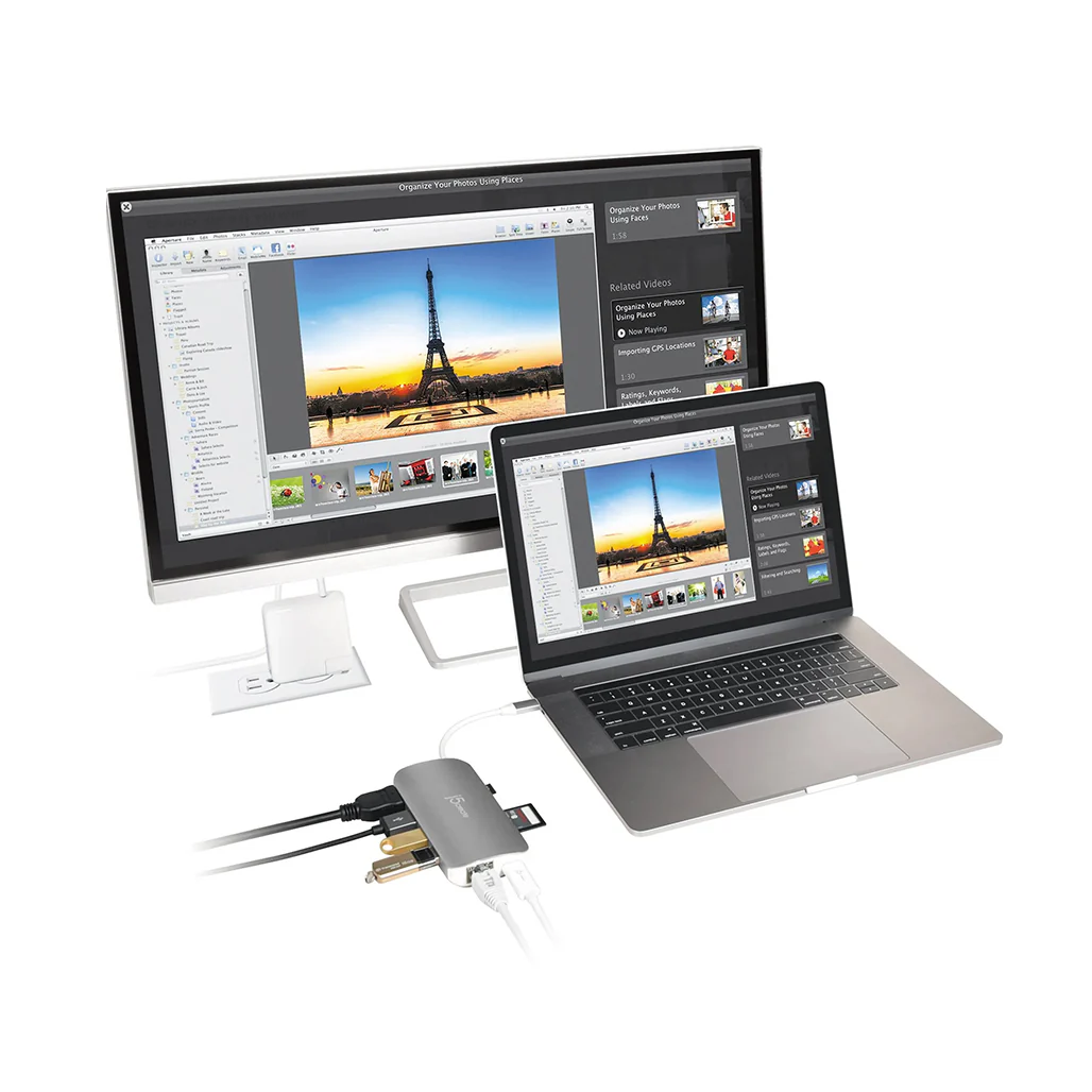 J5 Create USB-C Multi Adapter JCD383 - 9-in-1 Portable Hub with 4K HDMI, Power Delivery, and Gigabit Ethernet - Image 4