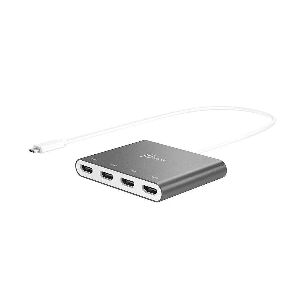 J5Create USB-C to 4-Port HDMI™ Multi-Monitor Adapter JCA366 - 4K Display Expansion for MacBook® and PC - Image 2