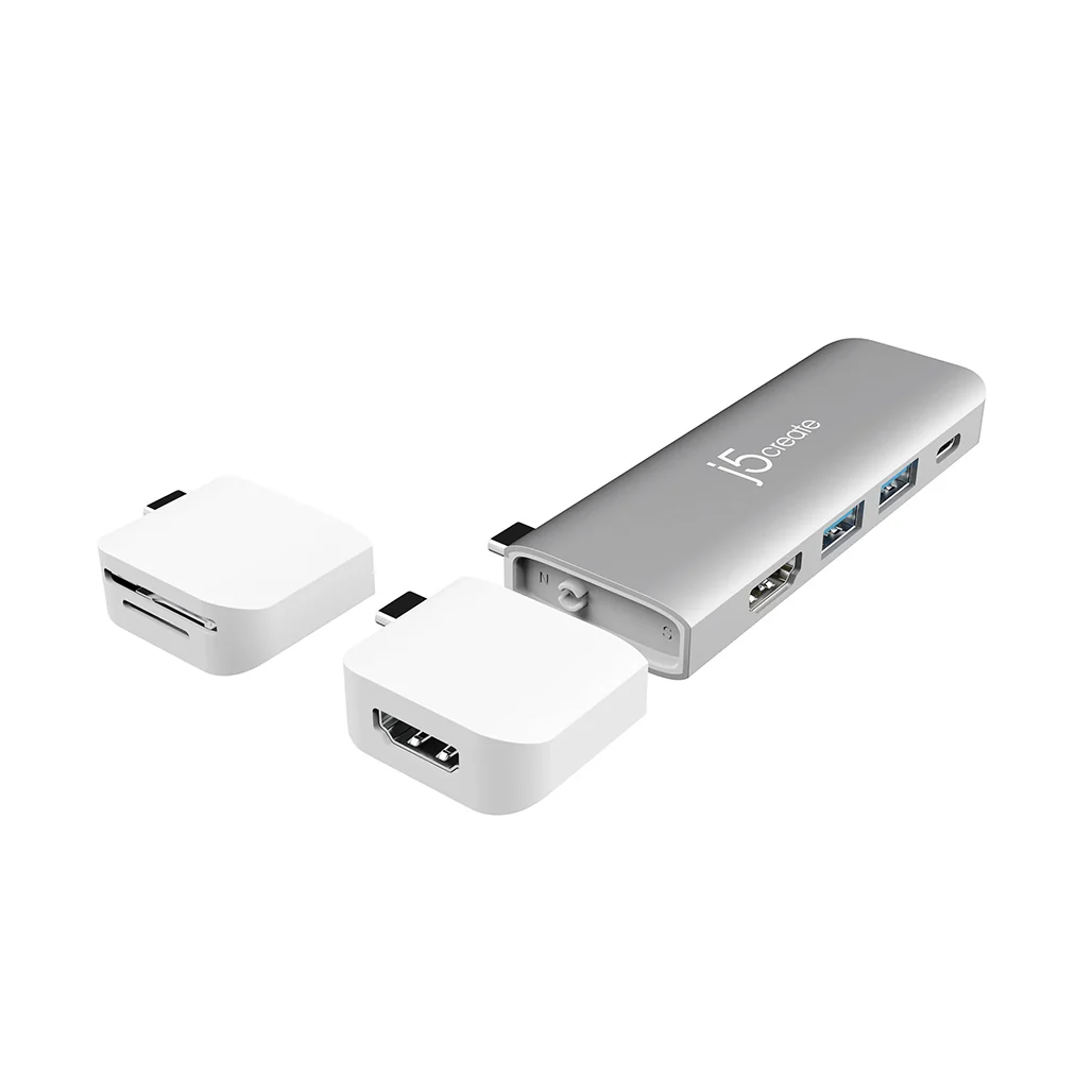 J5Create ULTRADRIVE USB-C™ Dual-Display Modular Dock JCD387 – 4K HDMI, 100W Power Delivery, USB 3.1 Gen 1, SD & microSD Support