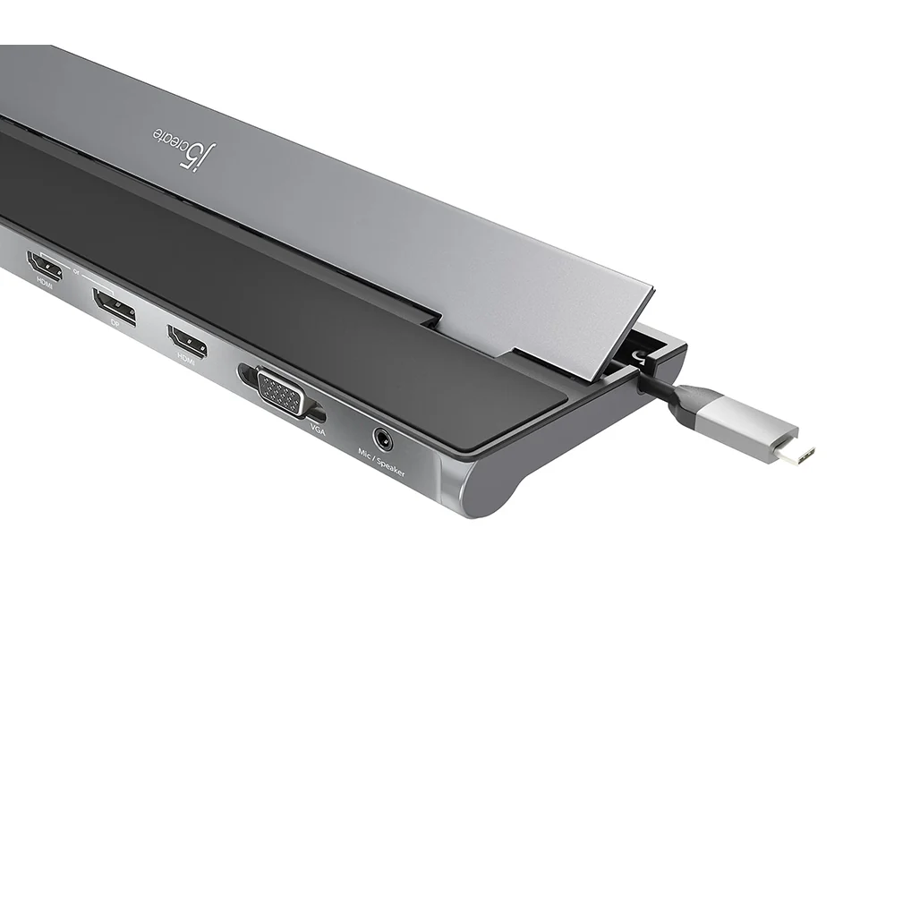 J5Create USB-C Triple Display Docking Station JCD543 | 4K HDMI, VGA, & DisplayPort™ Outputs | 100W Power Delivery - Image 7