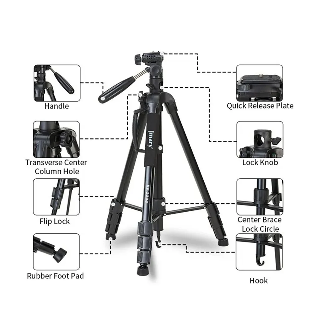 Jmary KP-2294 Professional Tripod with 1/4 UNC Screw, 3kg Load Capacity, and 179cm Maximum Height - Image 4