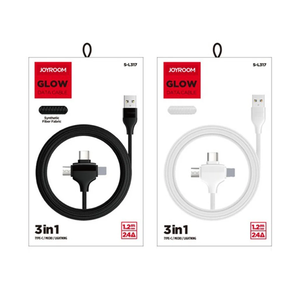 Joyroom S-L317 3-in-1 Glow Data Cable (Type-C / Micro / Lightning) - Premium Multifunctional Charging and Data Transfer Cable - Image 4