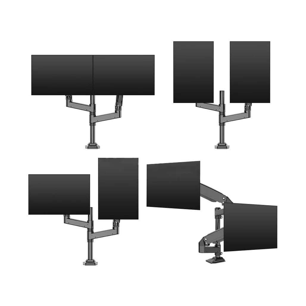 Kaloc DH200B Adjustable Dual Monitor Arm with Gas Spring Technology – Fits Screens 17" to 35" - Image 2