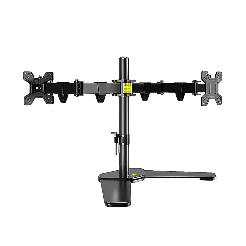 KALOC DW220T Adjustable Horizontal Dual Monitor Arm for 17-27 Inch Screens | Cable Management, 360° Rotation, Height Adjustable