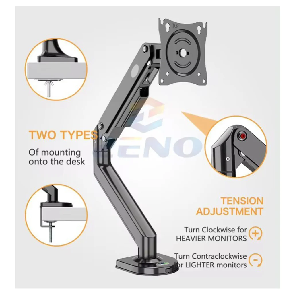 Kaloc/Zeno M8 Adjustable Monitor Arm - Flexible and Ergonomic Solution for 15 to 30-Inch Screens - Image 3