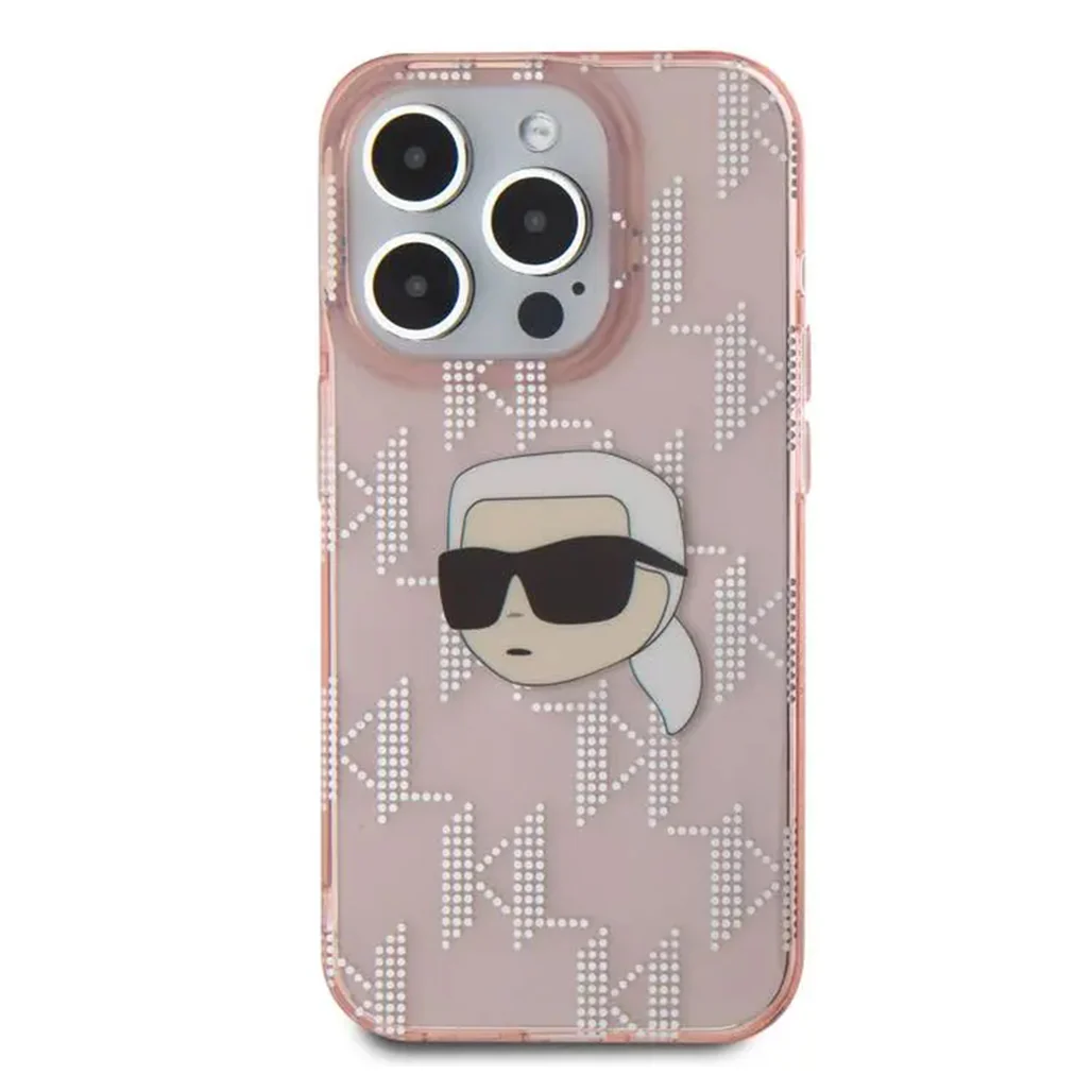 Karl Lagerfeld IML Electroplated Hard Case with Karl Head & Monogram Design for iPhone 16 Pro Max – Luxury and Durable Protection
