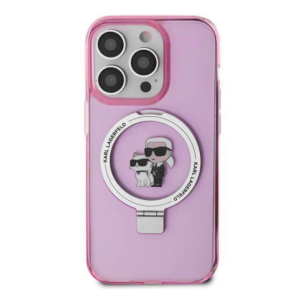 Karl Lagerfeld - iPhone 15 Pro Ring Stand Case Karl & Choupette NFT