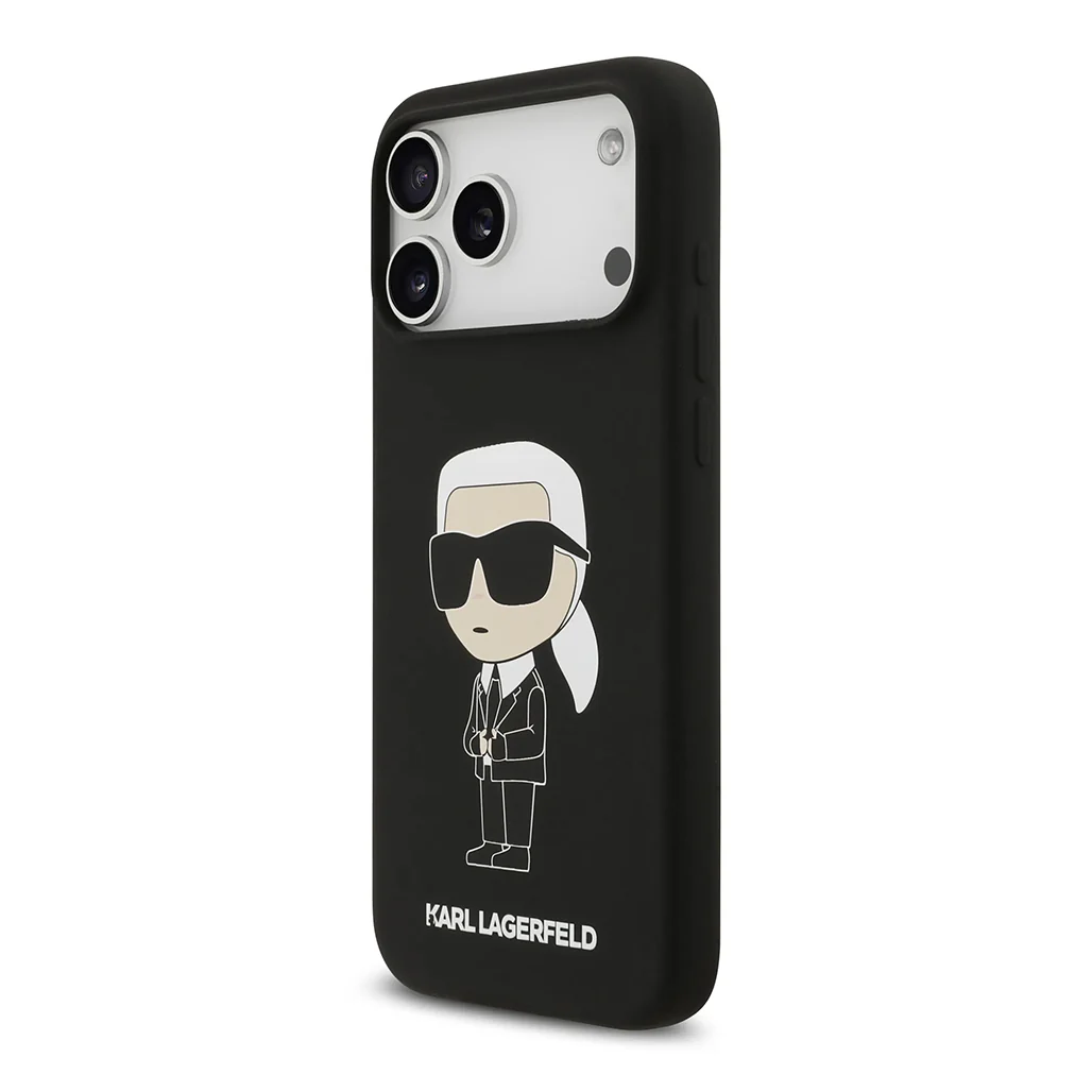 Karl Lagerfeld Liquid Silicone Case with Ikonik NFT Logo for iPhone 17 Pro Max - Image 4