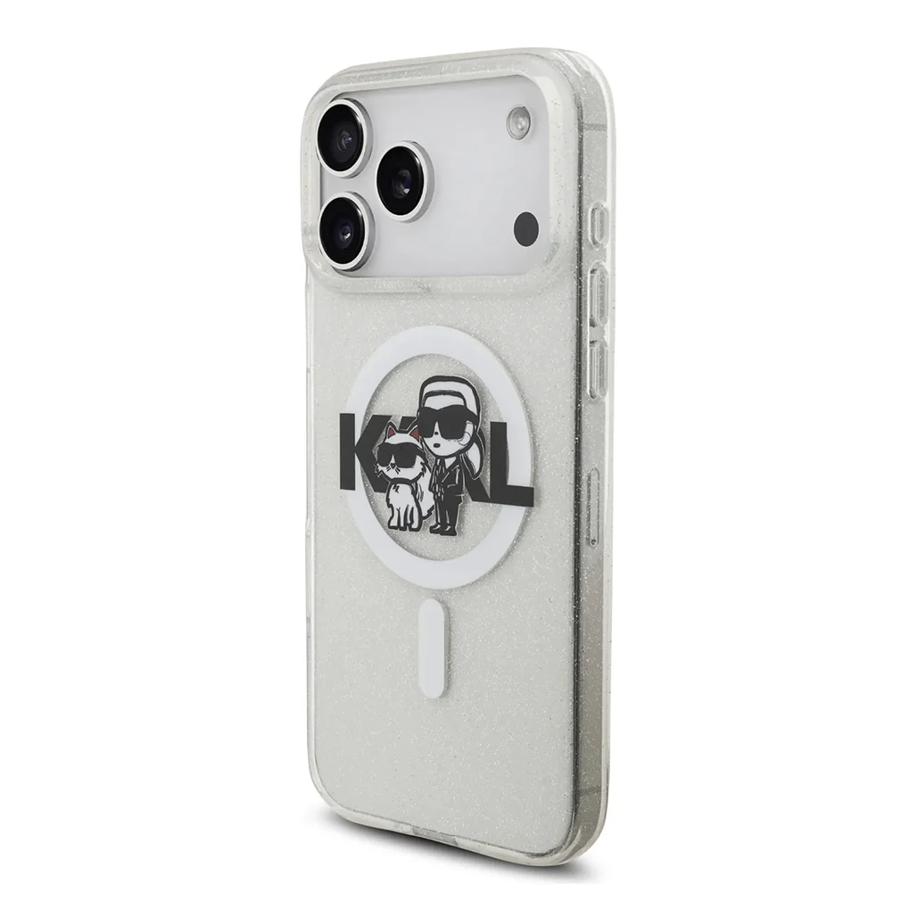 Karl Lagerfeld MagSafe Glitter Case with Karl & Choupette Heads for iPhone 17 Pro Max - Image 3