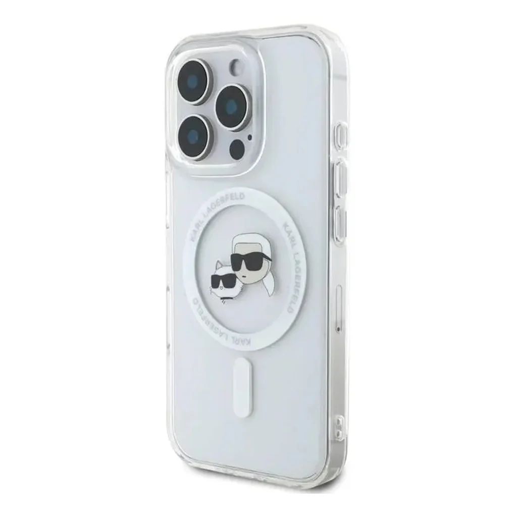 Karl Lagerfeld MagSafe IML Clear Hard Case for iPhone 16 Pro – Stylish Protection with Karl & Choupette Design - Image 2