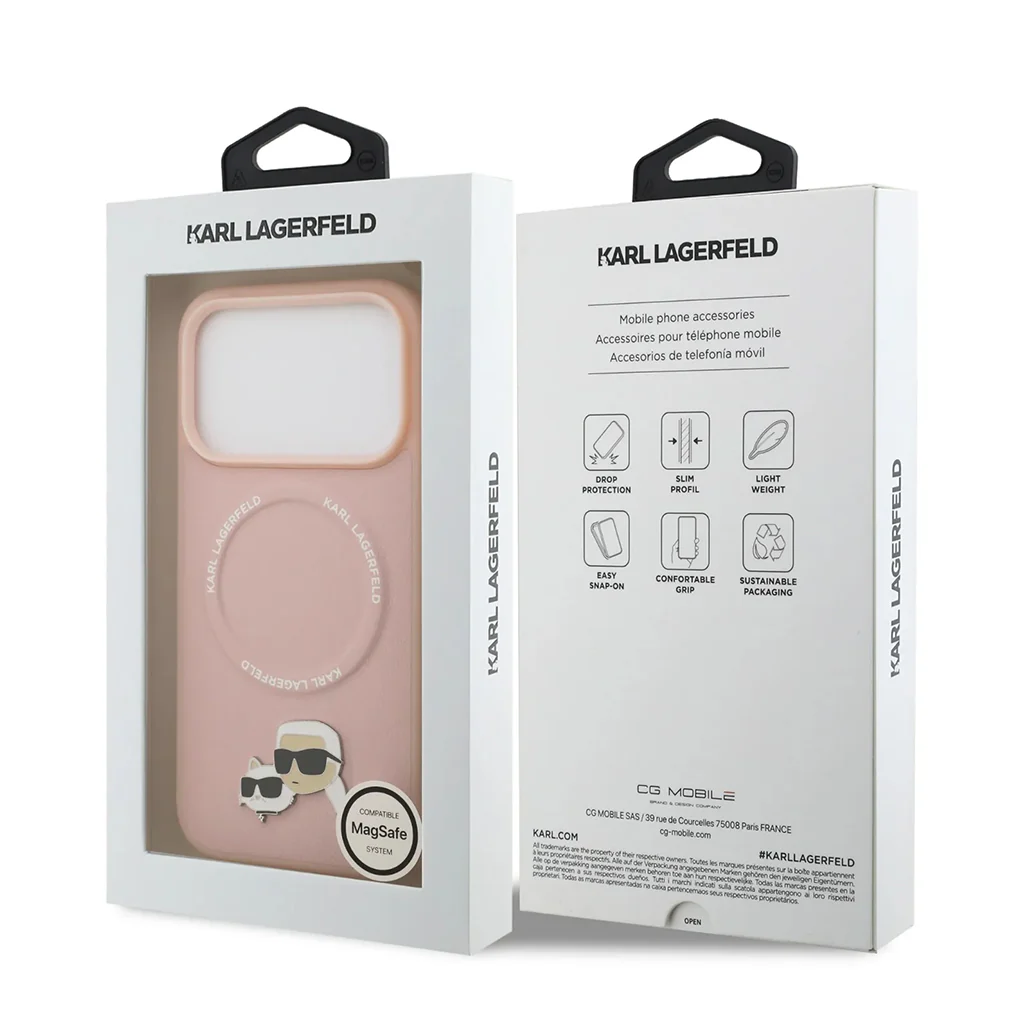 Karl Lagerfeld PU Leather Case with Karl & Choupette Head Pins for iPhone 17 Pro Max - Image 23