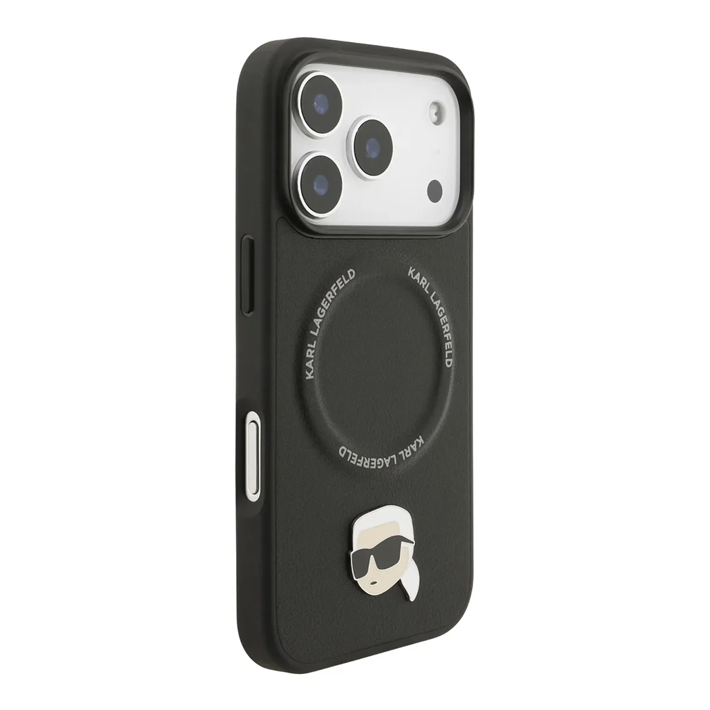 Karl Lagerfeld PU Leather Case with Karl Head Pins for iPhone 17 Pro Max - Image 4