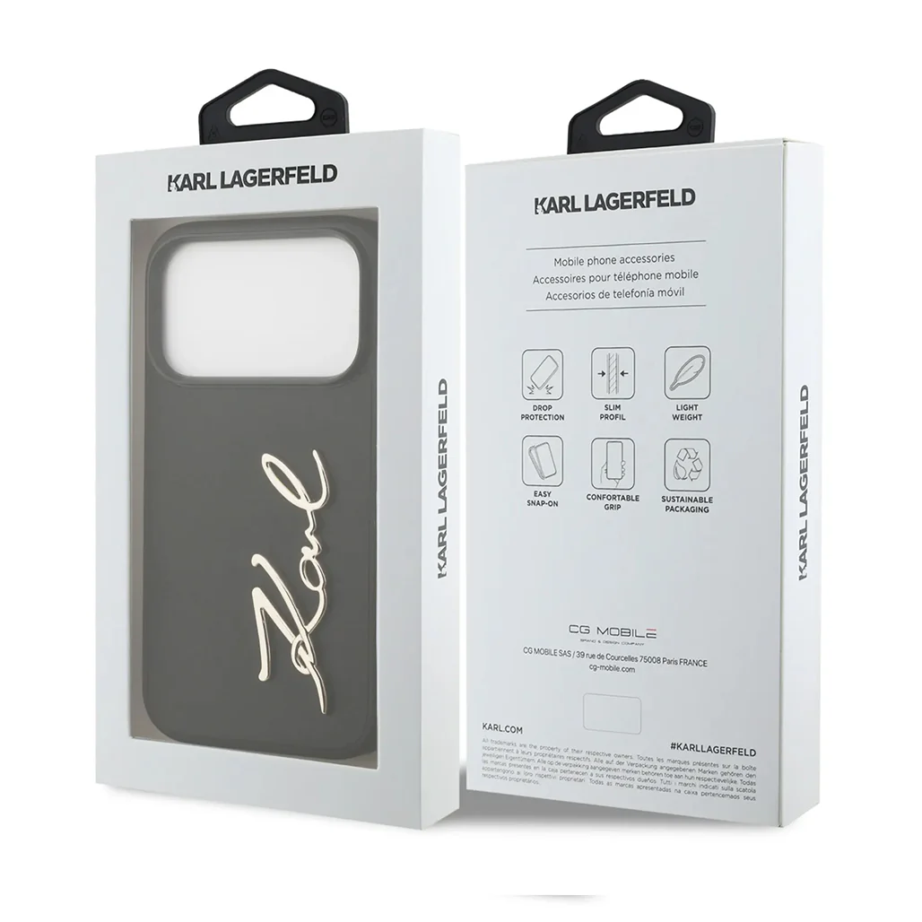 Karl Lagerfeld PU Leather Case with Script Logo & Metal Buttons for iPhone 17 Pro - Image 8