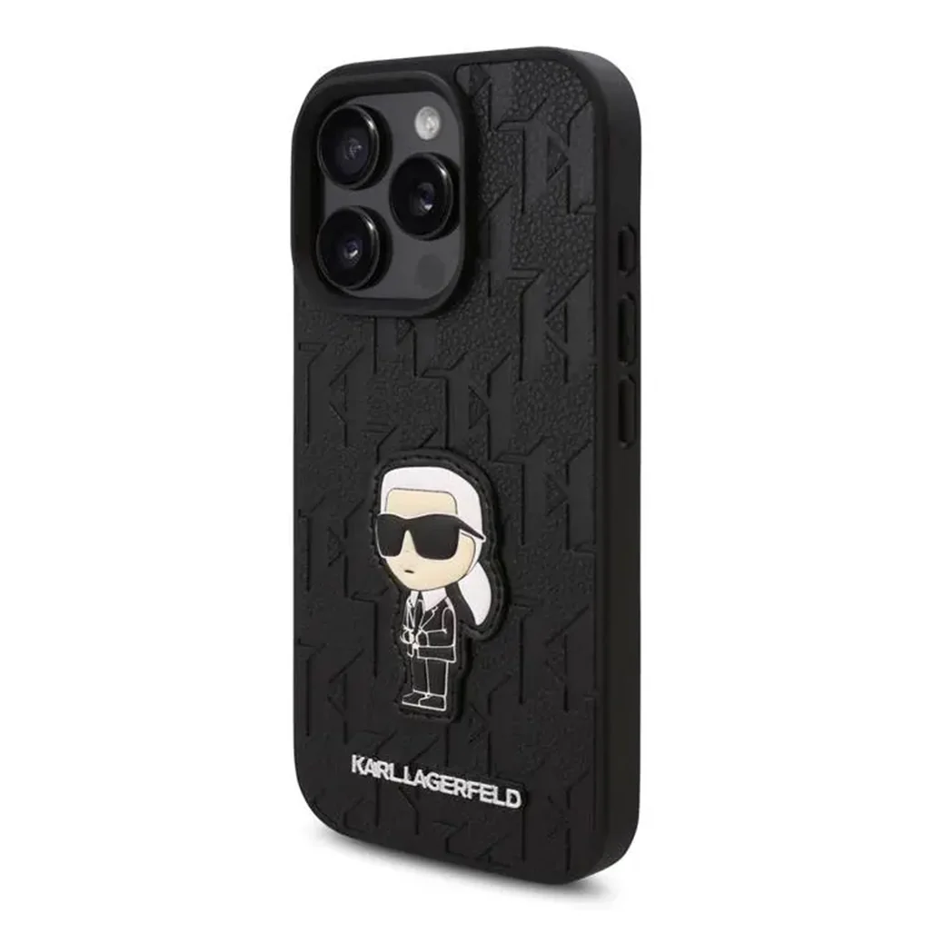Karl Lagerfeld PU Monogram Karl Patch Hard Case for iPhone 16 Pro – Stylish Protection with Anti-Scratch Surface - Image 2